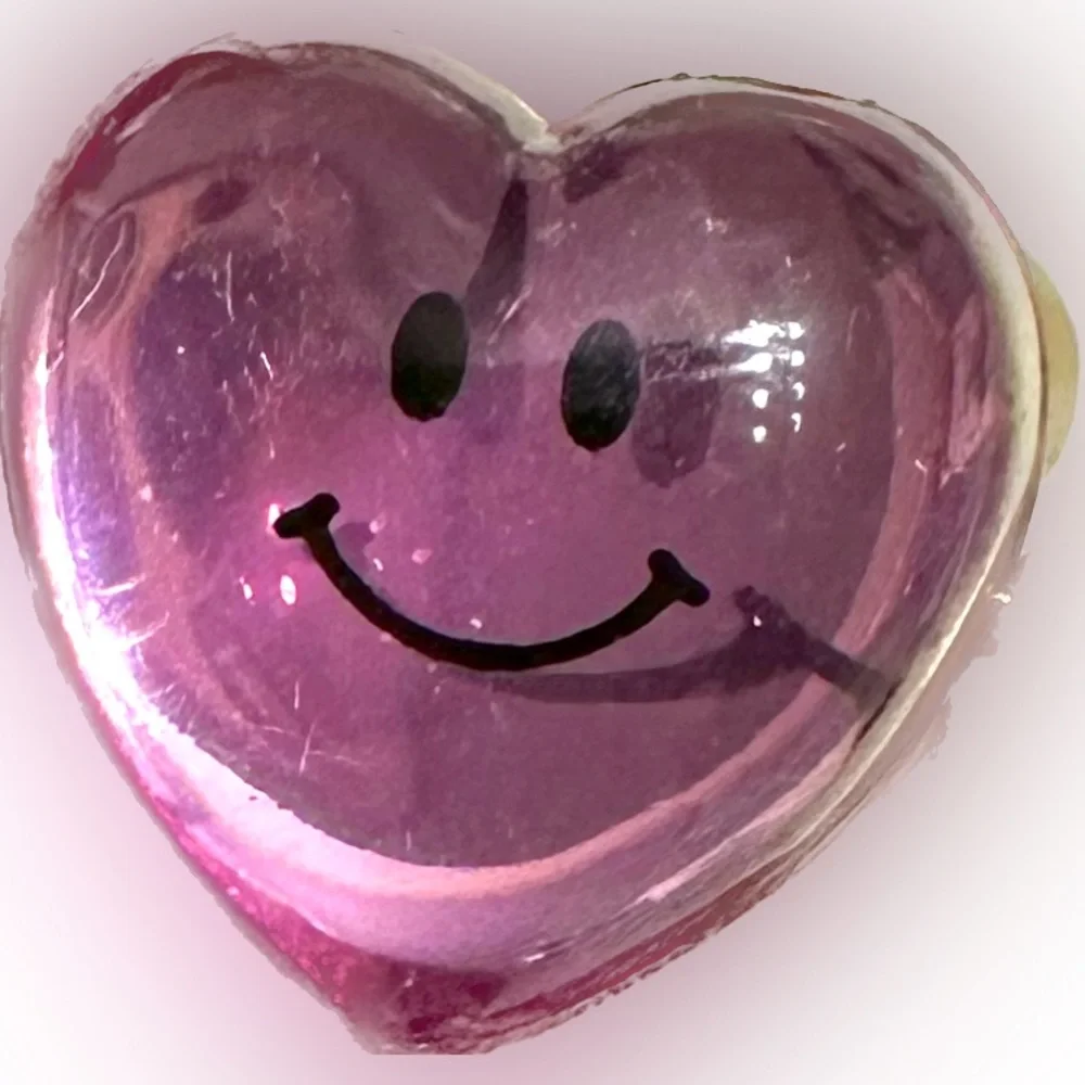 VTG RARE Y2K LISA FRANK PINK SMILEY HEART RING BLING JEWELRY VALENTINE GIFT LOVE